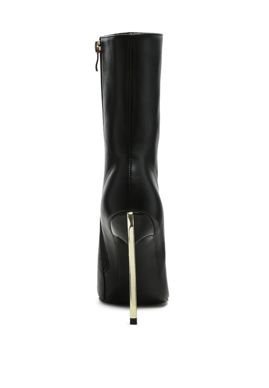 Klayton Boot Black Stiletto Silver Heel