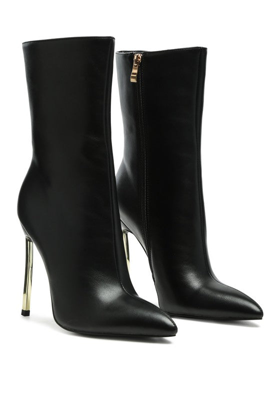 Klayton Boot Black Stiletto Silver Heel