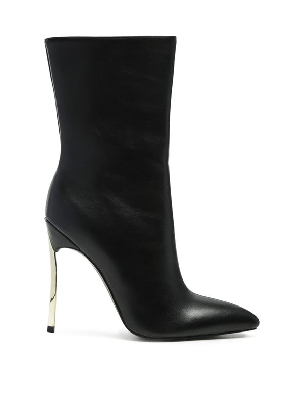 Klayton Boot Black Stiletto Silver Heel