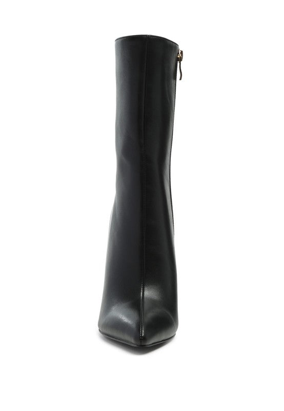 Klayton Boot Black Stiletto Silver Heel