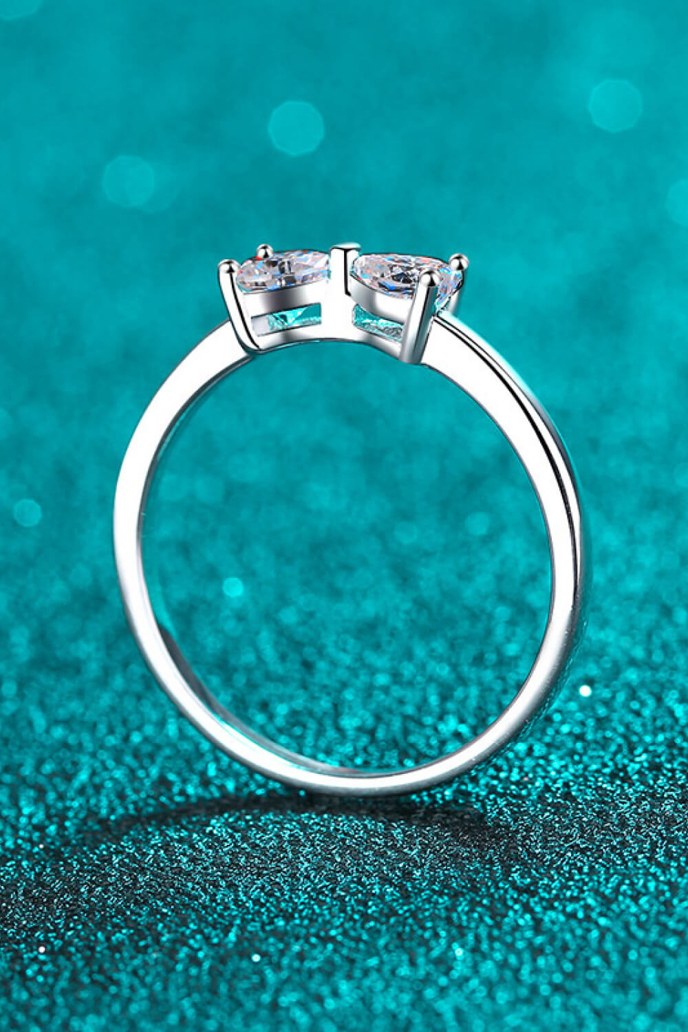 Moissanite Bow Rhodium-Plated Ring