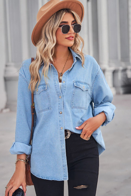 Womens Chambray Button Up Shirt | Fall Tops For Women