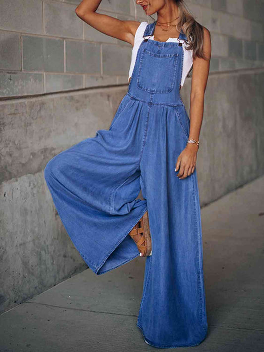 Women's Casual Wide Leg Denim Trouser Overalls