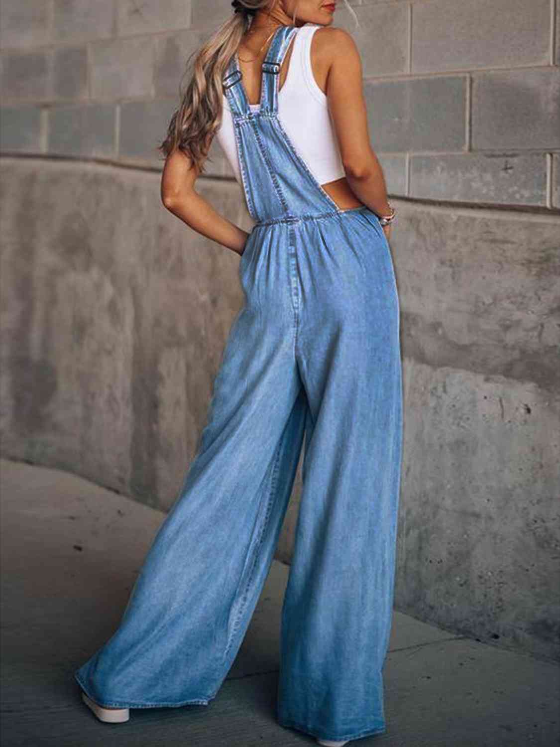 Women's Casual Wide Leg Denim Trouser Overalls