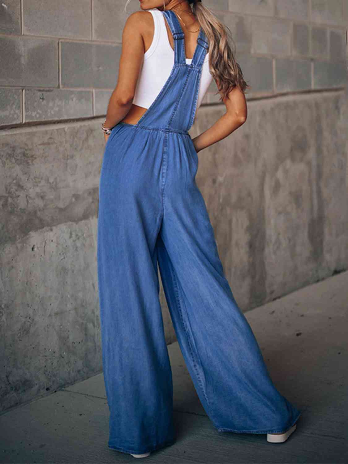 Women's Casual Wide Leg Denim Trouser Overalls